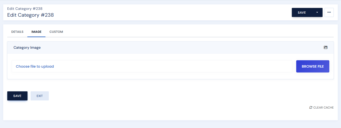 The Image tab with the Browse File upload control