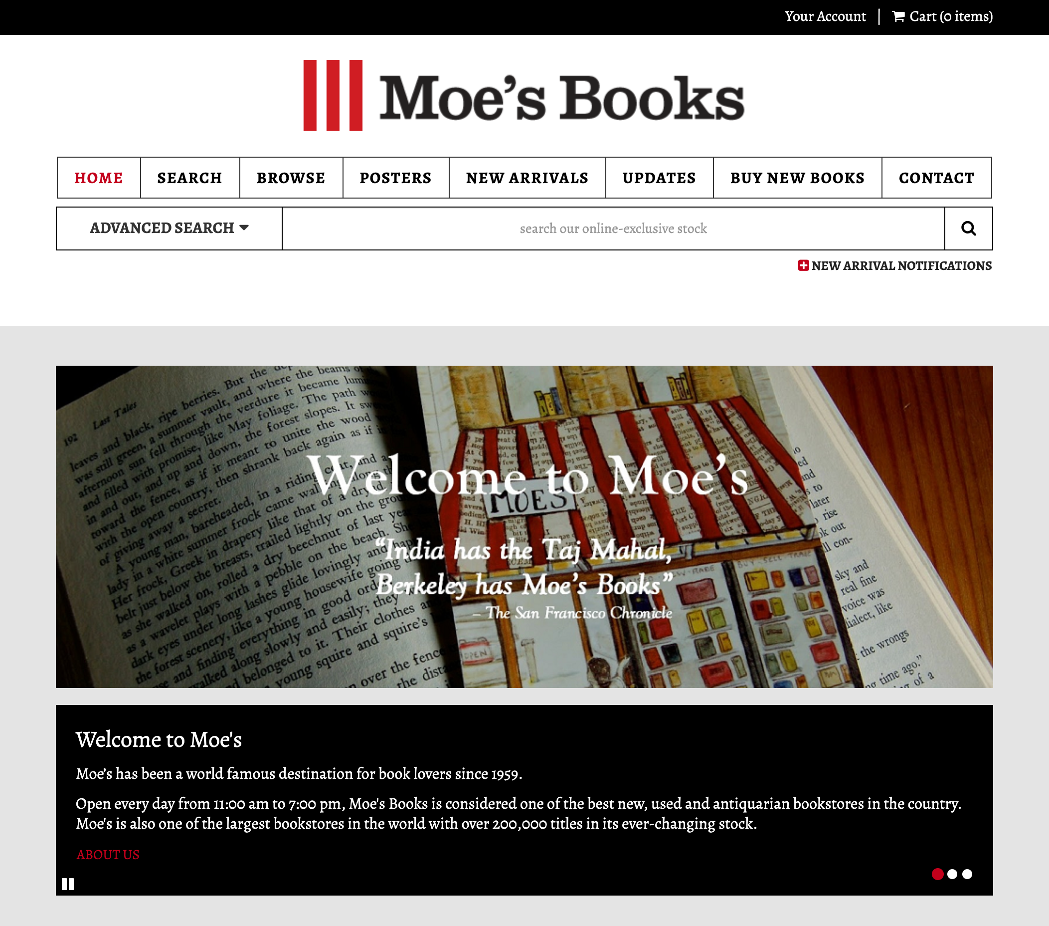 Moe's Books Screenshot
